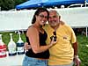 Megan and grandfather from Florida takes a break from selling snowballs on July 11 2009 at a tractor pull. Click here!